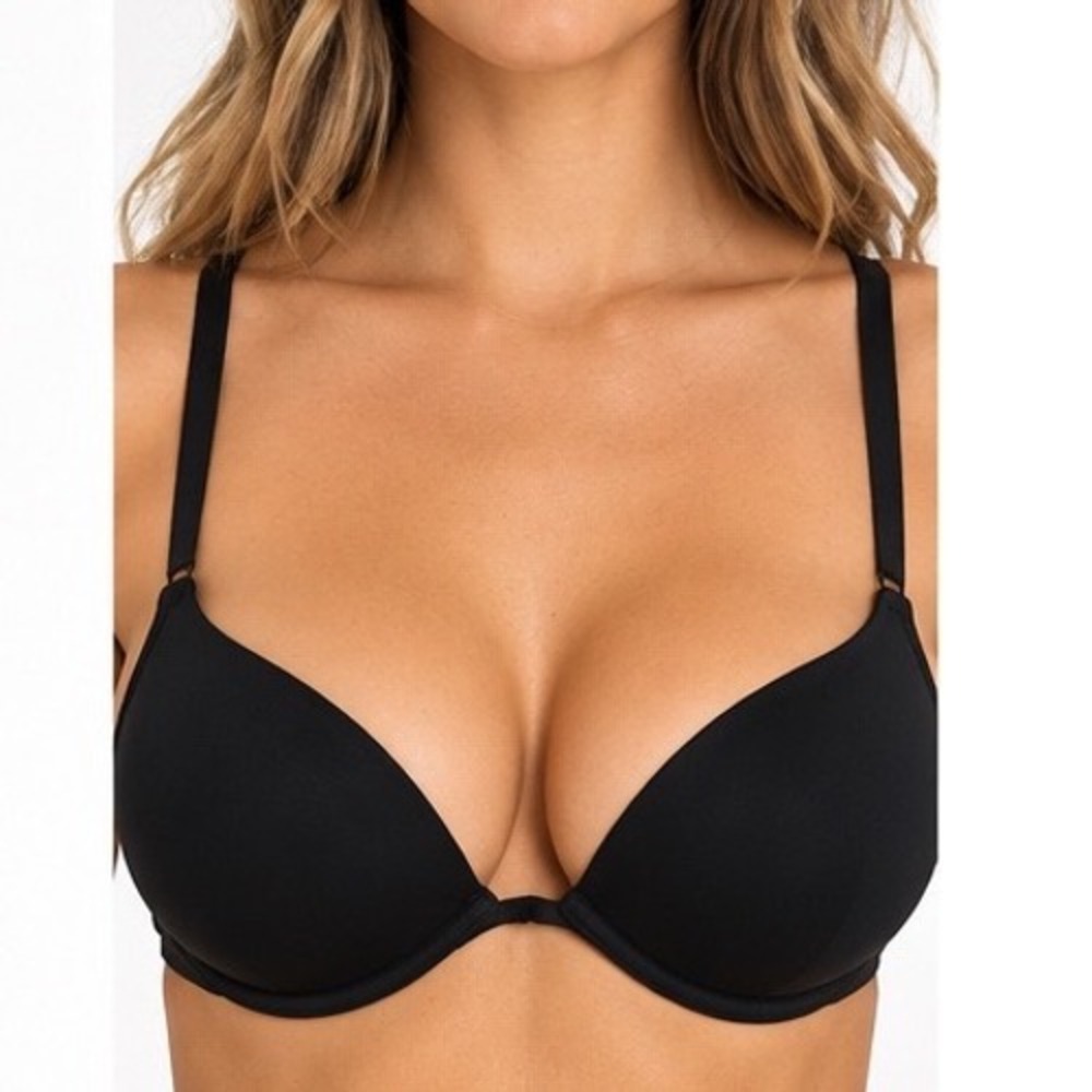 Victoria's Secret Push Up Bra Women 34B Black Very Sexy Padded Underwire Lingeri